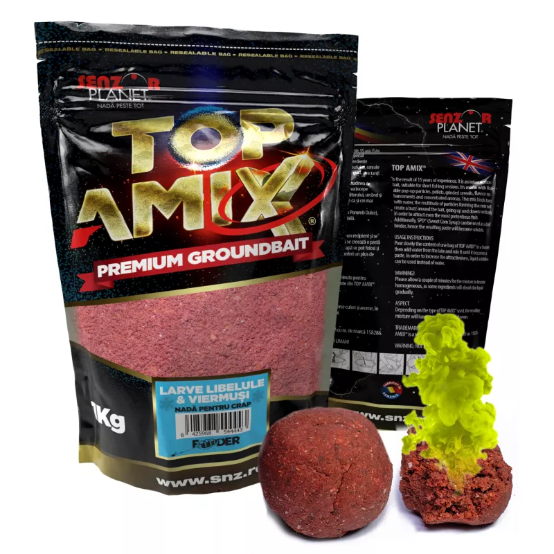 TOP AMIX METHOD FEEDER LARVE LIBELULE & VIERMUSI 1kg snz.ro