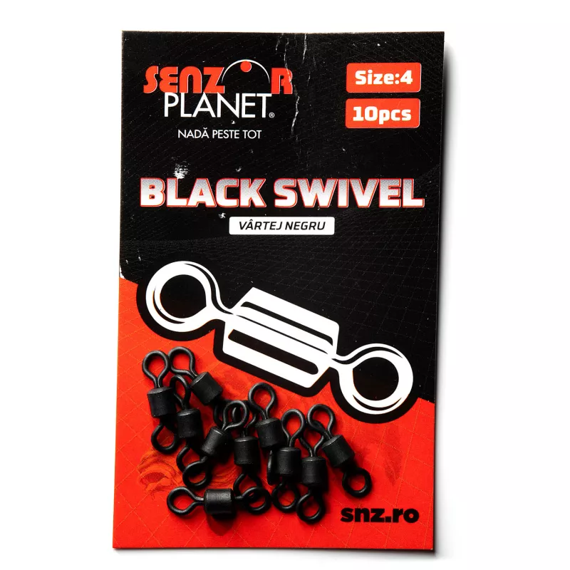 VARTEJ NEGRU NR 4 (BLACK SWIVEL) 10buc Nr 4 snz.ro
