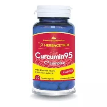 Curcumin95+ C3 Complex, 30 capsule, Herbagetica, [],farmaciamare.ro