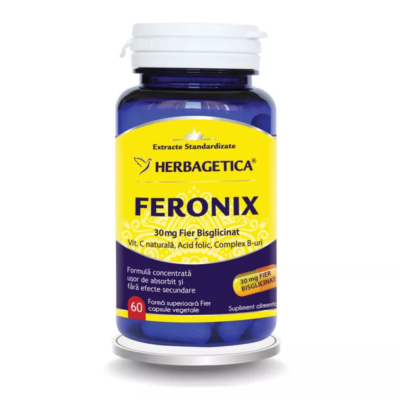 Feronix, 60 capsule, Herbagetica, [],farmaciamare.ro