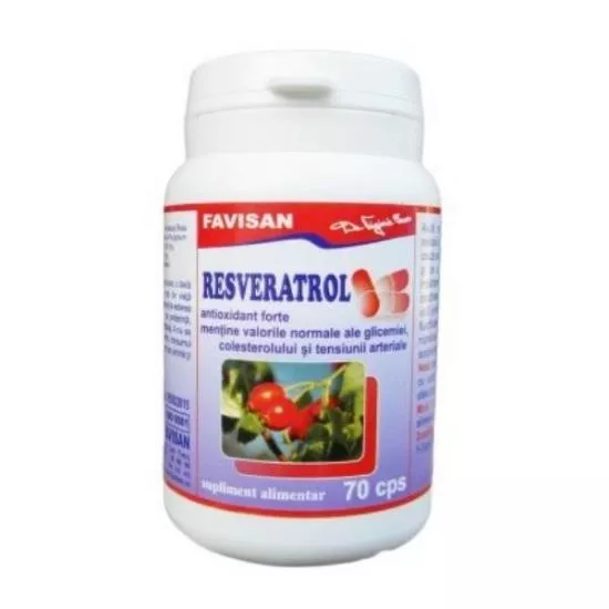Resveratrol, 70 capsule, Favisan, [],farmaciamare.ro