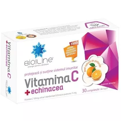 Vitamina C Echinaceea, 30 capsule, Helcor, [],farmaciamare.ro