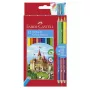 Creioane colorate 12+3 culori Faber-Castell