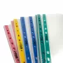 Folie protectie documente A4, cristal 50 micr, margine color, 100buc/set EVOffice