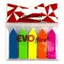 Notes autoadeziv cub color 250 file, 5 culori neon  EVOffice - Sageata