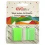 Stick index plastic cu dispencer 43.2*25.4mm, 1cul neon 50file EVOffice verde