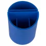 Suport plastic birou 5 compartimente cilindric EVOffice albastru