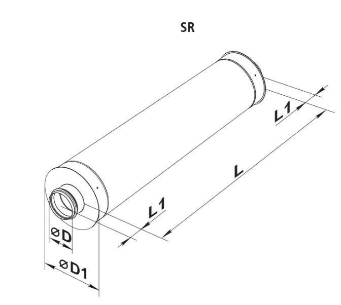 Atenuatoare zgomot - Atenuator zgomot circular Vents SR 160/900, climasoft.ro