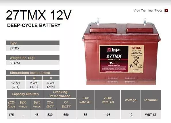 Baterii solare - Baterie solara Trojan 27TMX, climasoft.ro