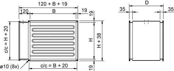 Baterii incalzire electrice - Baterie de incalzire electrica Systemair RB 50-25/15-1 400V/3, climasoft.ro