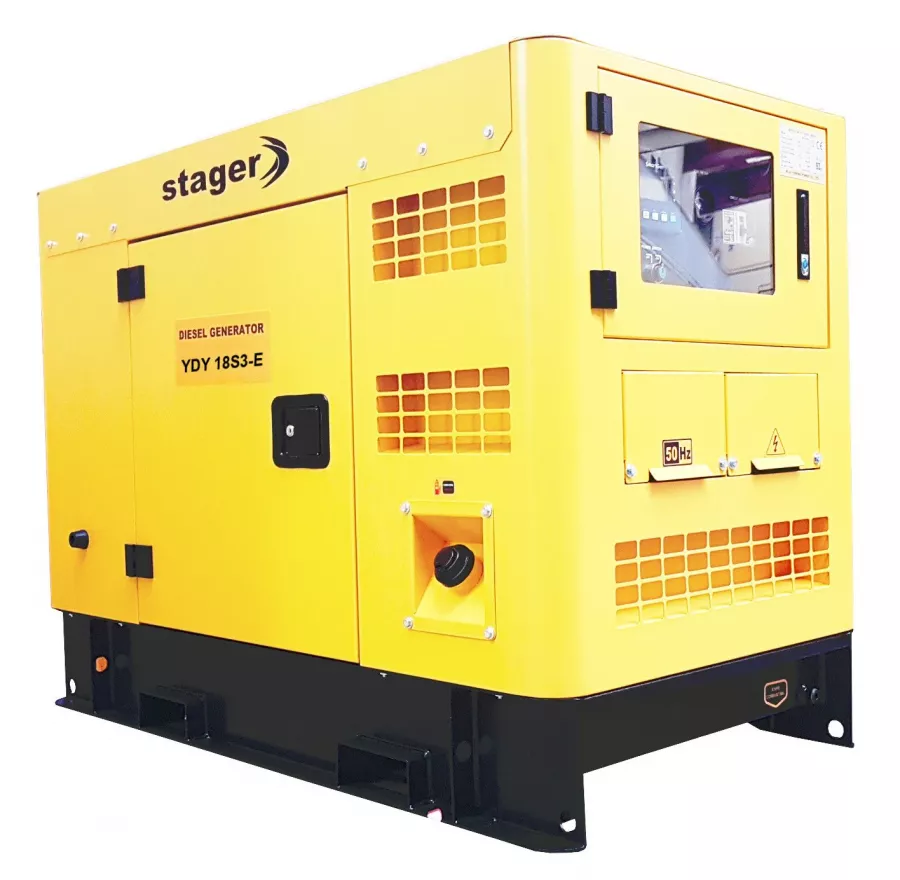 Generatoare insonorizate - Generator insonorizat diesel trifazat Stager YDY18S3-E, 16kVA, 23A, 1500rpm, climasoft.ro