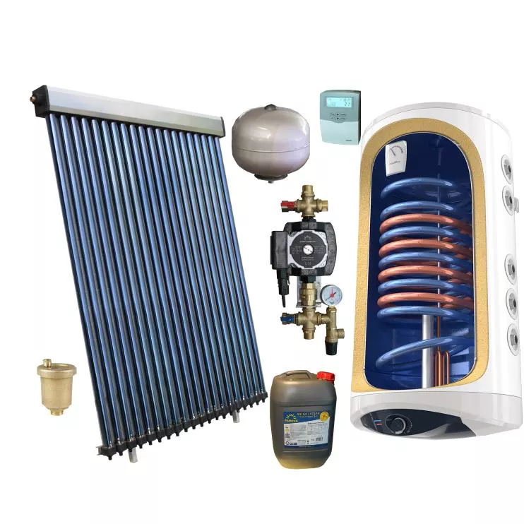 Panouri solare cu boiler in casa - Pachet Panosol 3P Confort panou solar 20 tuburi vidate cu boiler bivalent 150 litri, climasoft.ro