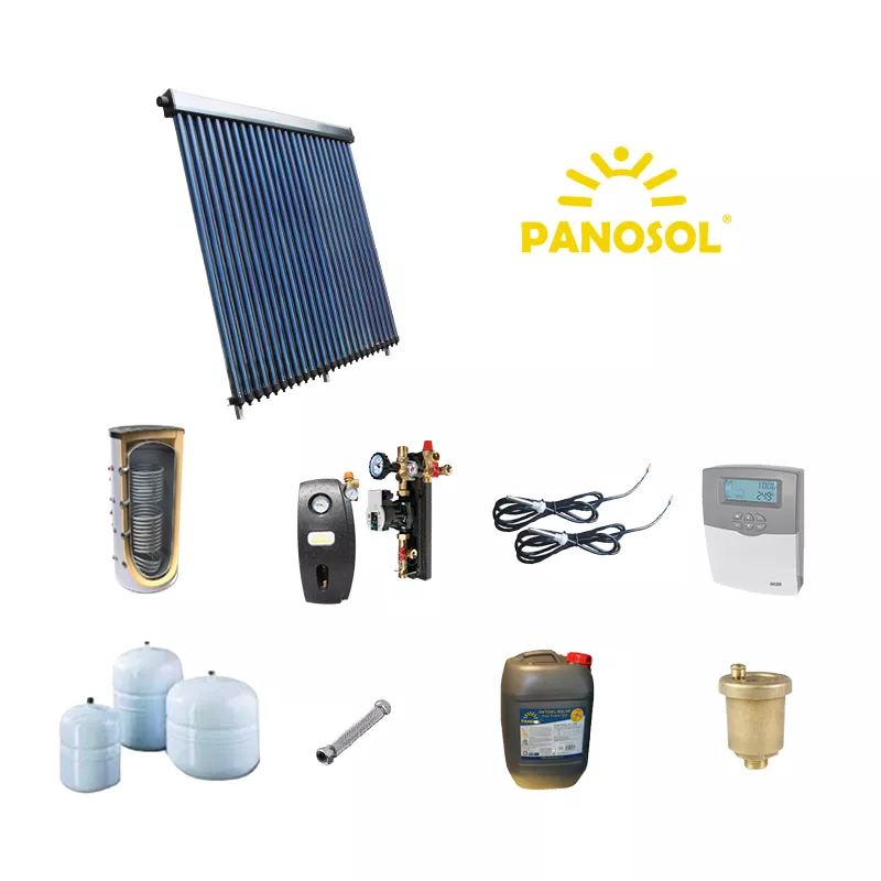 Pachet Panosol Confort panou solar 20 tuburi vidate cu boiler bivalent 160 litri - clasa A++, [],climasoft.ro