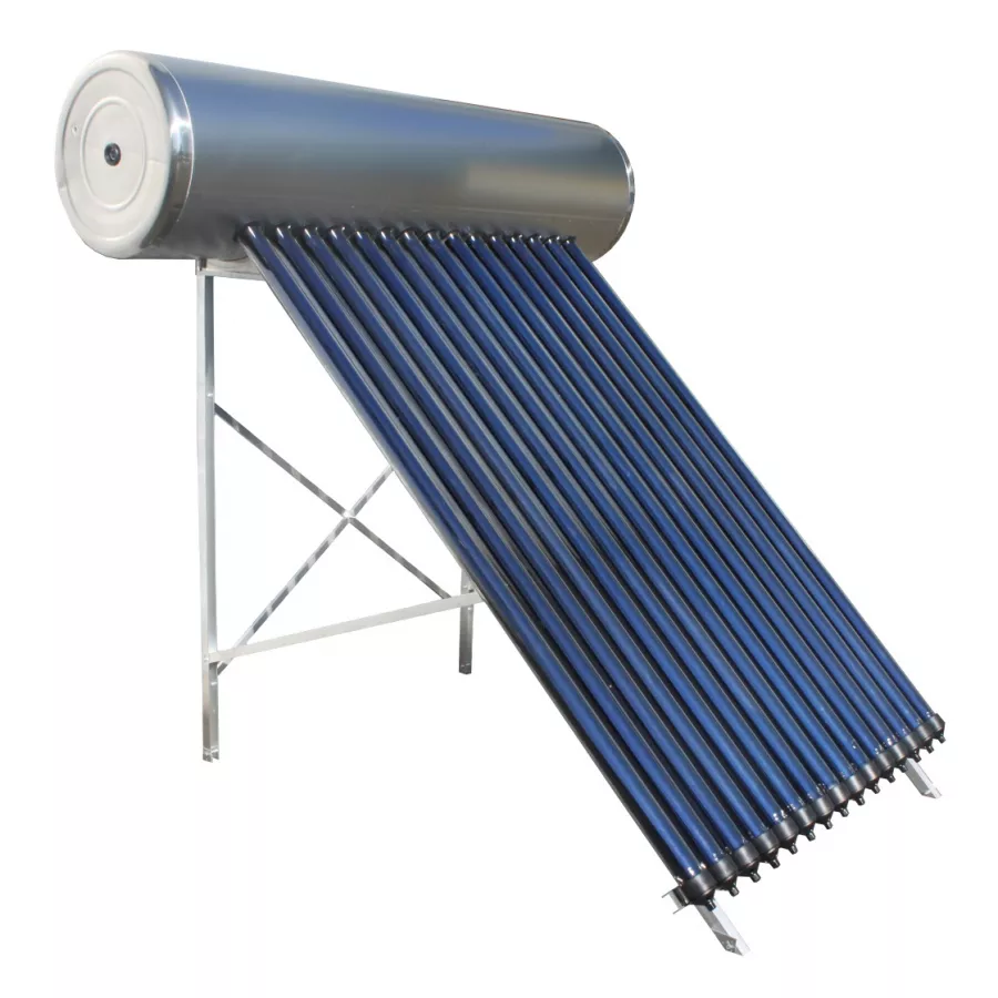 Panou solar apa calda cu 20 tuburi vidate heat pipe si boiler presurizat 250 litri Panosol PS250 - suport terasa