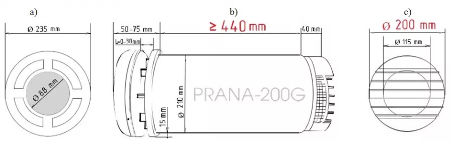 Recuperator de caldura Prana 200G