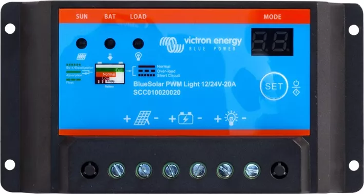 Regulator de incarcare Victron Energy BlueSolar PWM-Light 12/24V-20A, [],climasoft.ro