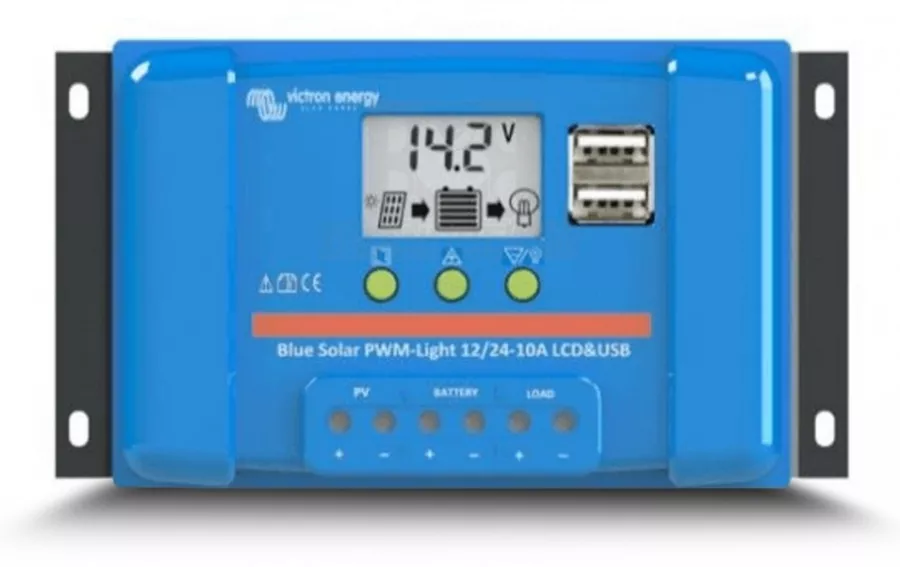 Regulatoare de incarcare - Regulator de incarcare Victron Energy BlueSolar PWM-LCD&USB 12/24V-10A, climasoft.ro