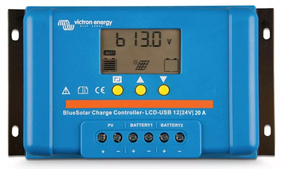Regulatoare de incarcare - Regulator de incarcare Victron Energy BlueSolar PWM-LCD&USB 12/24V-20A, climasoft.ro