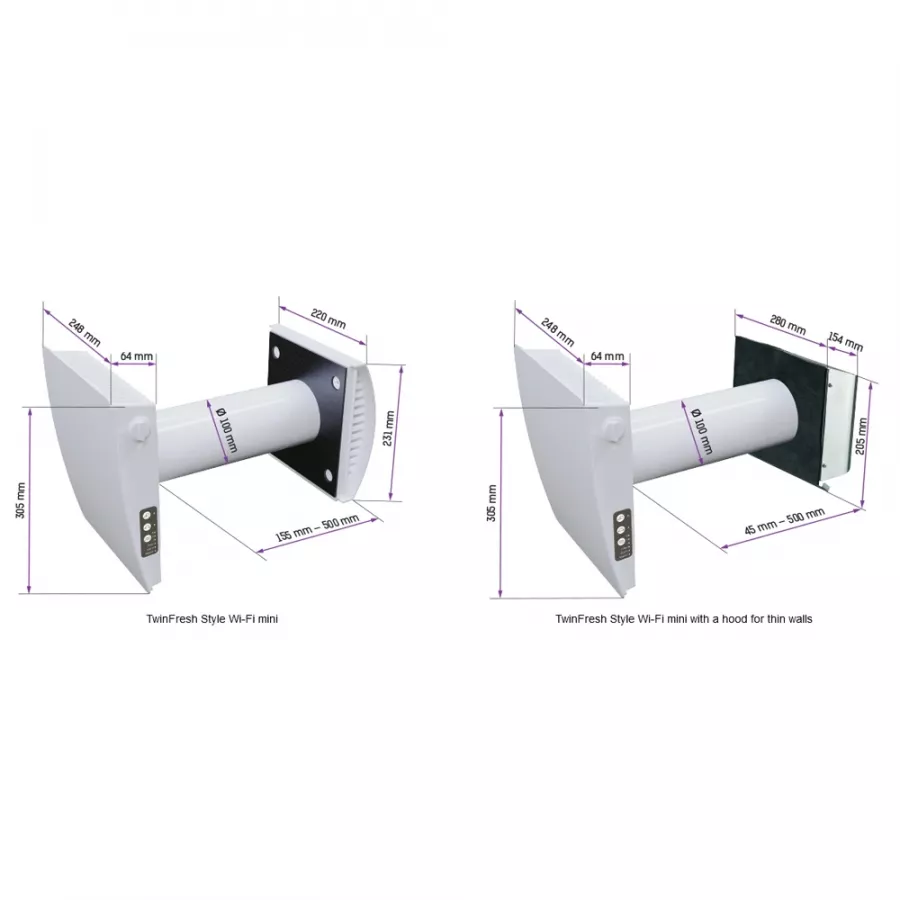 Recuperatoare de caldura - Sistem ventilatie Vents TwinFresh Style Wi-Fi mini, climasoft.ro