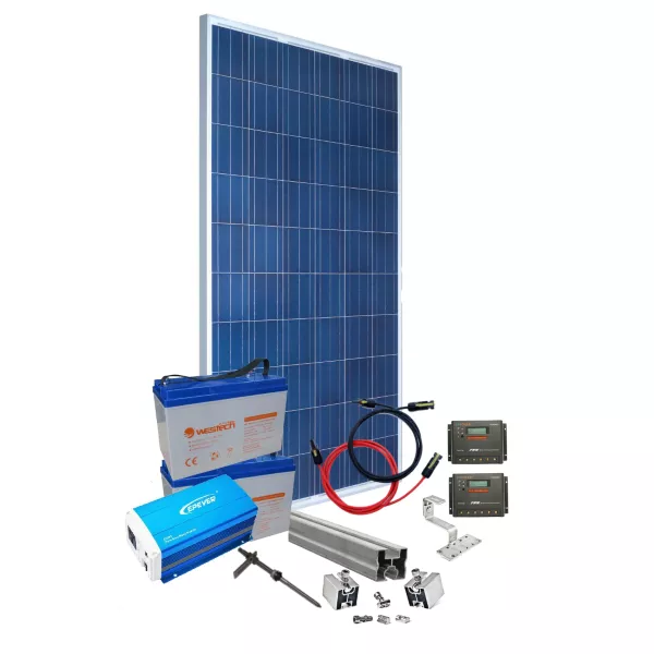 Sisteme fotovoltaice off-grid - Sistem fotovoltaic OFF-GRID Westech 160W - Invertor 12V-300W, climasoft.ro