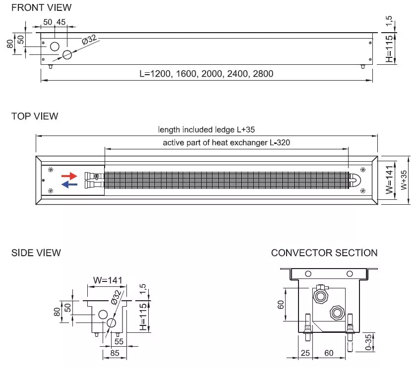 Ventiloconvectoare de pardoseala ingropate - Ventiloconvector de pardoseala ingropat ISAN - PRACTIC FSK20-11- 1600, climasoft.ro