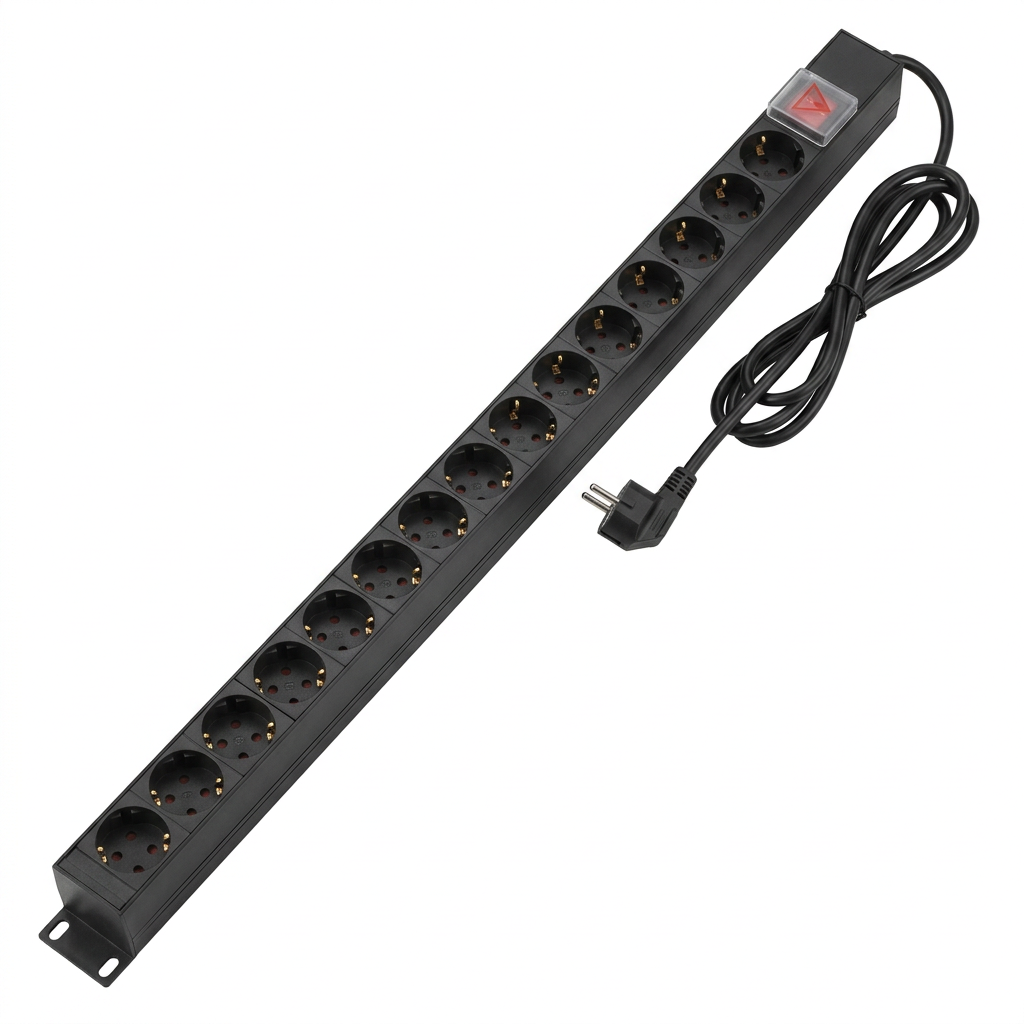 PDU vertical Emtex PDU15K cu 15 prize si cablu de alimentare 2 metri