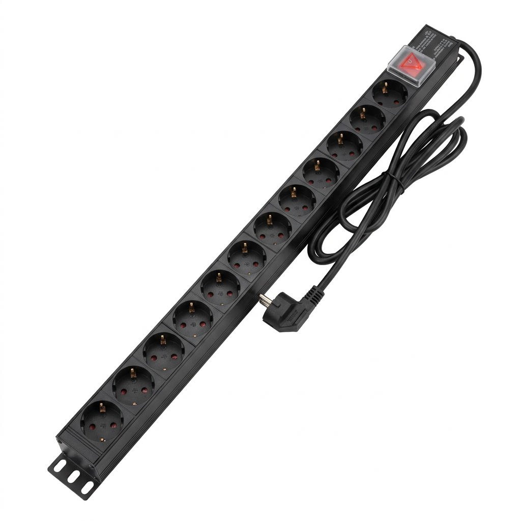 PDU vertical Emtex PDU12K cu 12 prize Schuko si cablu de alimentare