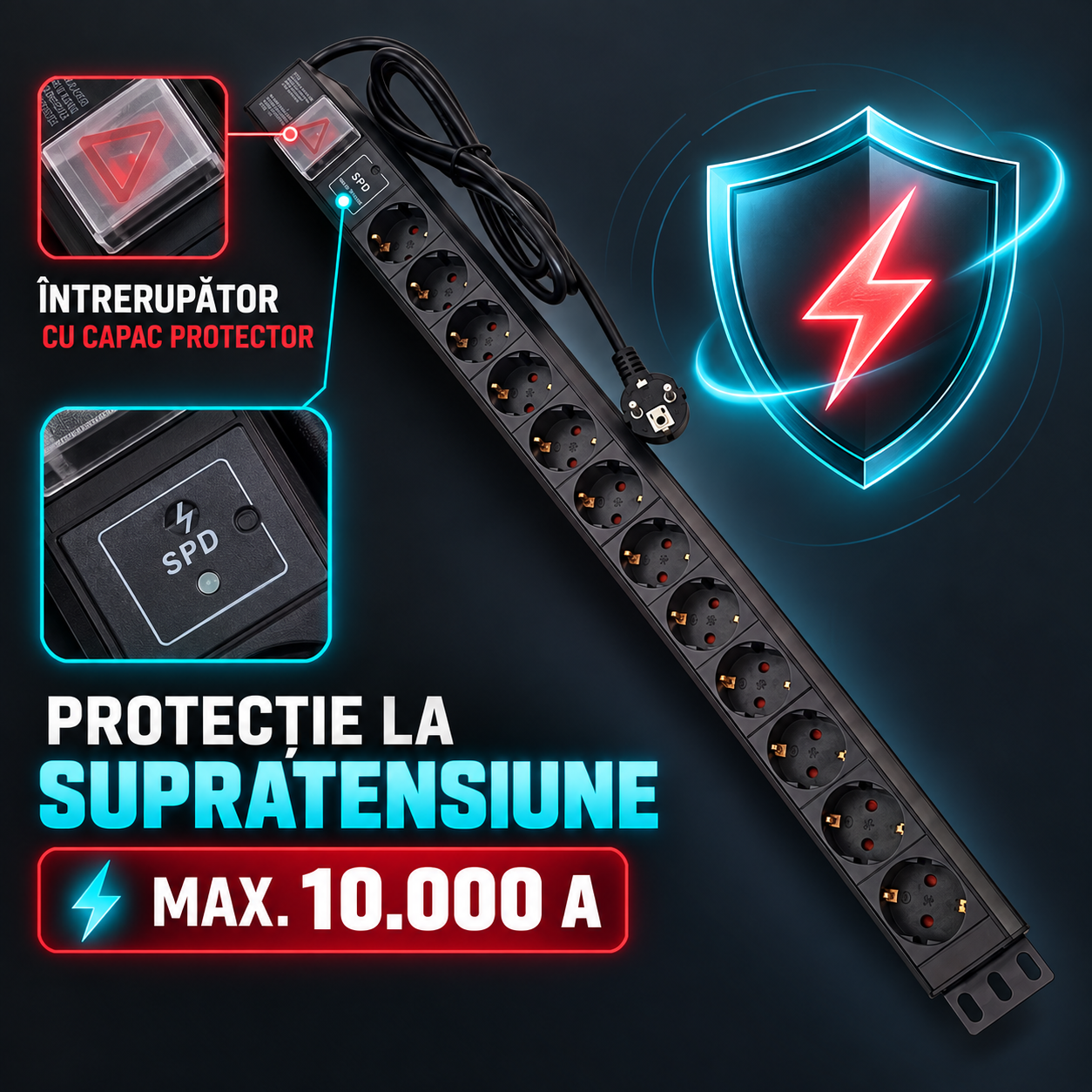 Protectie la supratensiune SPD Max 10000A PDU Emtex