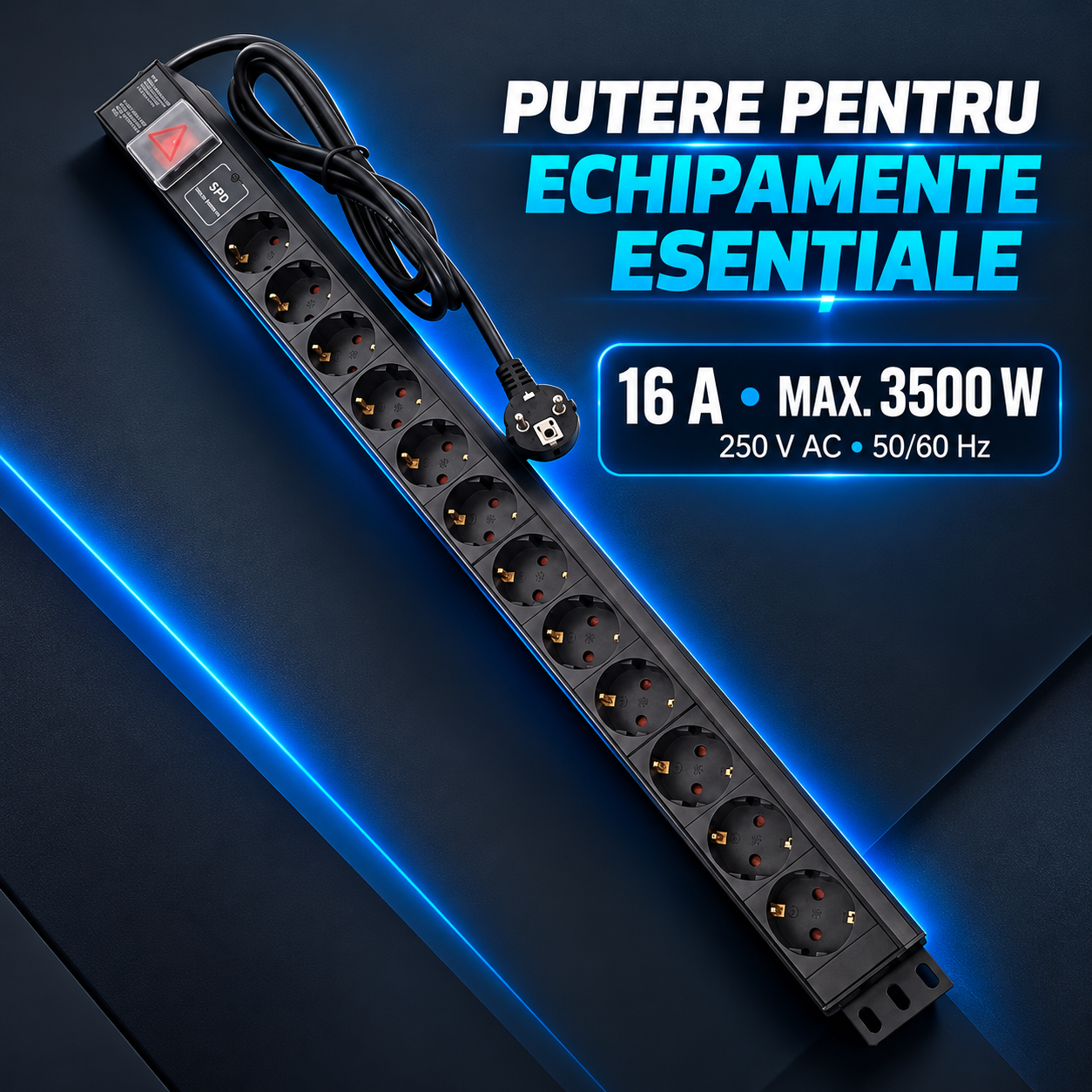 PDU Emtex PDU12PK 16A putere maxima 3500W