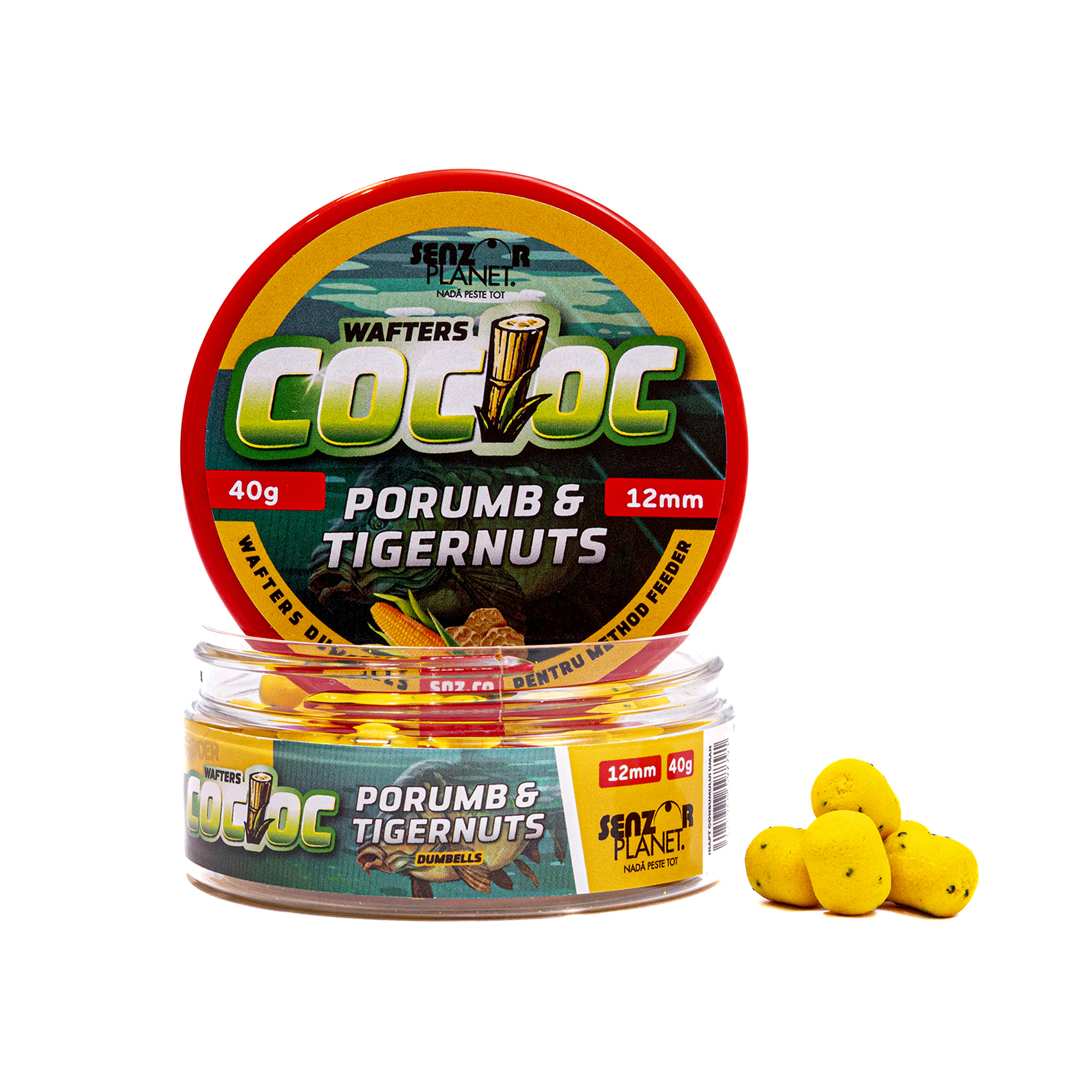 ✳︎pandanchocola✳︎ COCIOC WAFTERS DUMBELLS PORUMB & TIGERNUTS 12mm 40g snz.ro