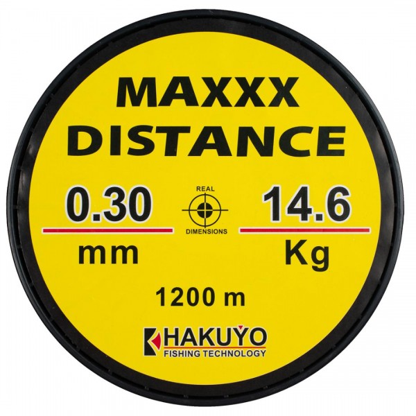 FIR MONOFILAMENT MAXXX DISTANCE HAKUYO GALBEN FLUO, 1200m 0.30mm/14.6kg