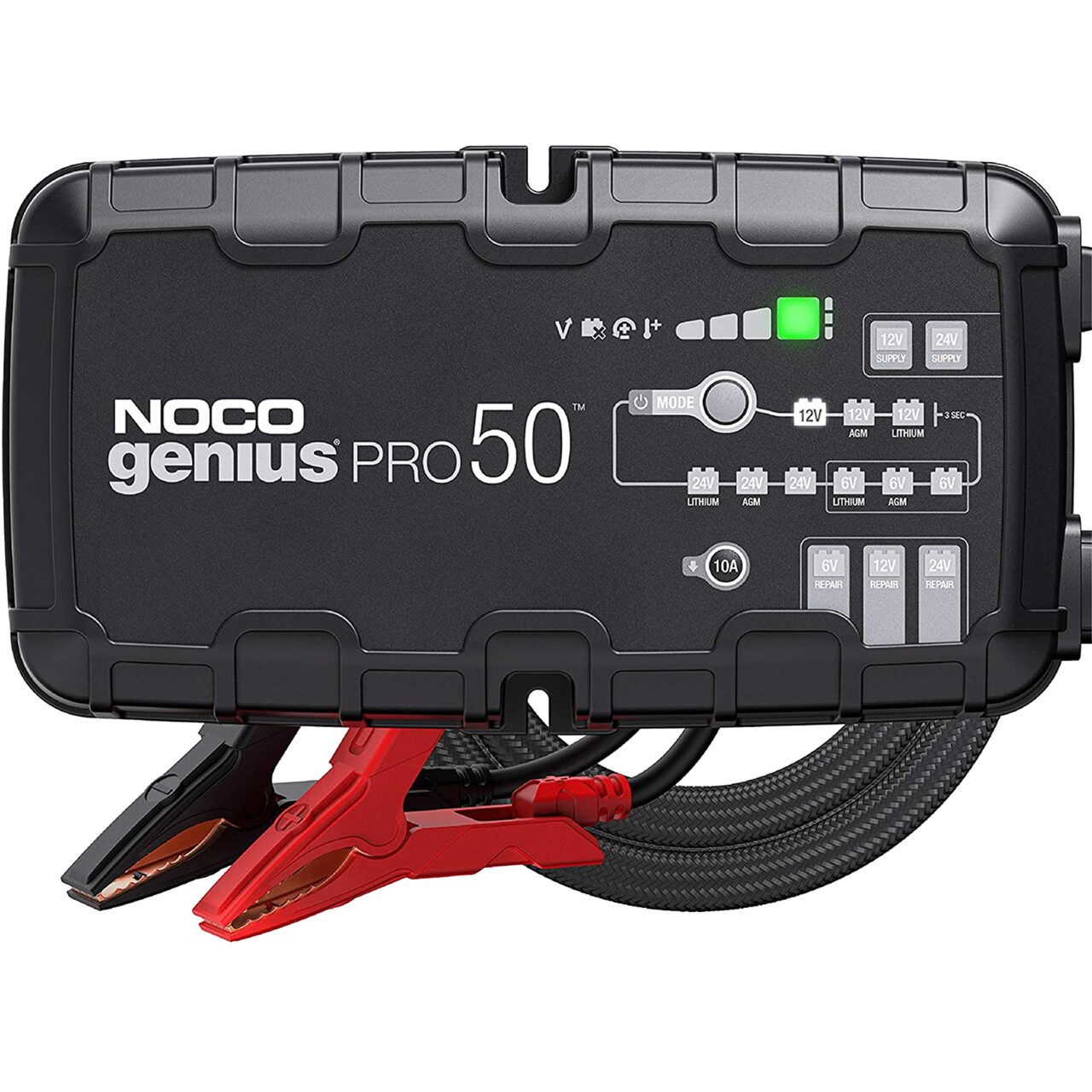NocoGenius redresor Smart 6+12+24V 50A/50A/24A pentru acumulatori maxim 2000A/2000A/1000A Genius Pro50 (1/2)
