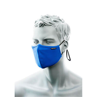 Masca faciala textila,banda pentru nas, 2 straturi, albastru