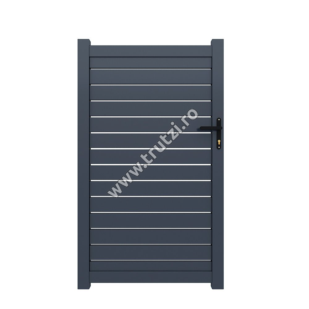 Porți și garduri din aluminiu - 1611291 POARTA ALUMINIU MODEL ZEBRA 910X2000MM, GRI RAL 7016, trutzi.ro