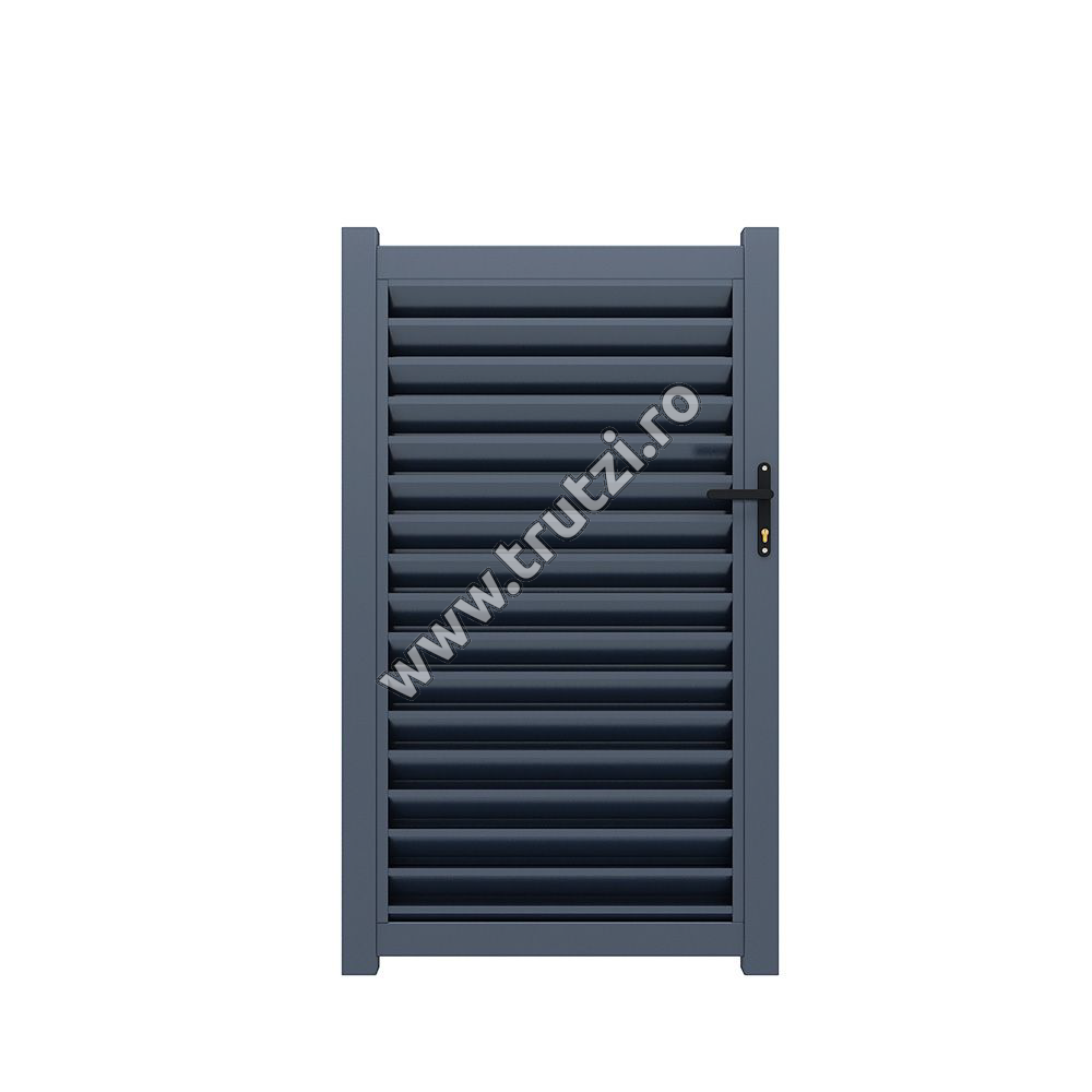 Porți și garduri din aluminiu - 1631291 POARTA ALUMINIU MODEL JALUZEA 910X2000MM, GRI RAL 7016, trutzi.ro