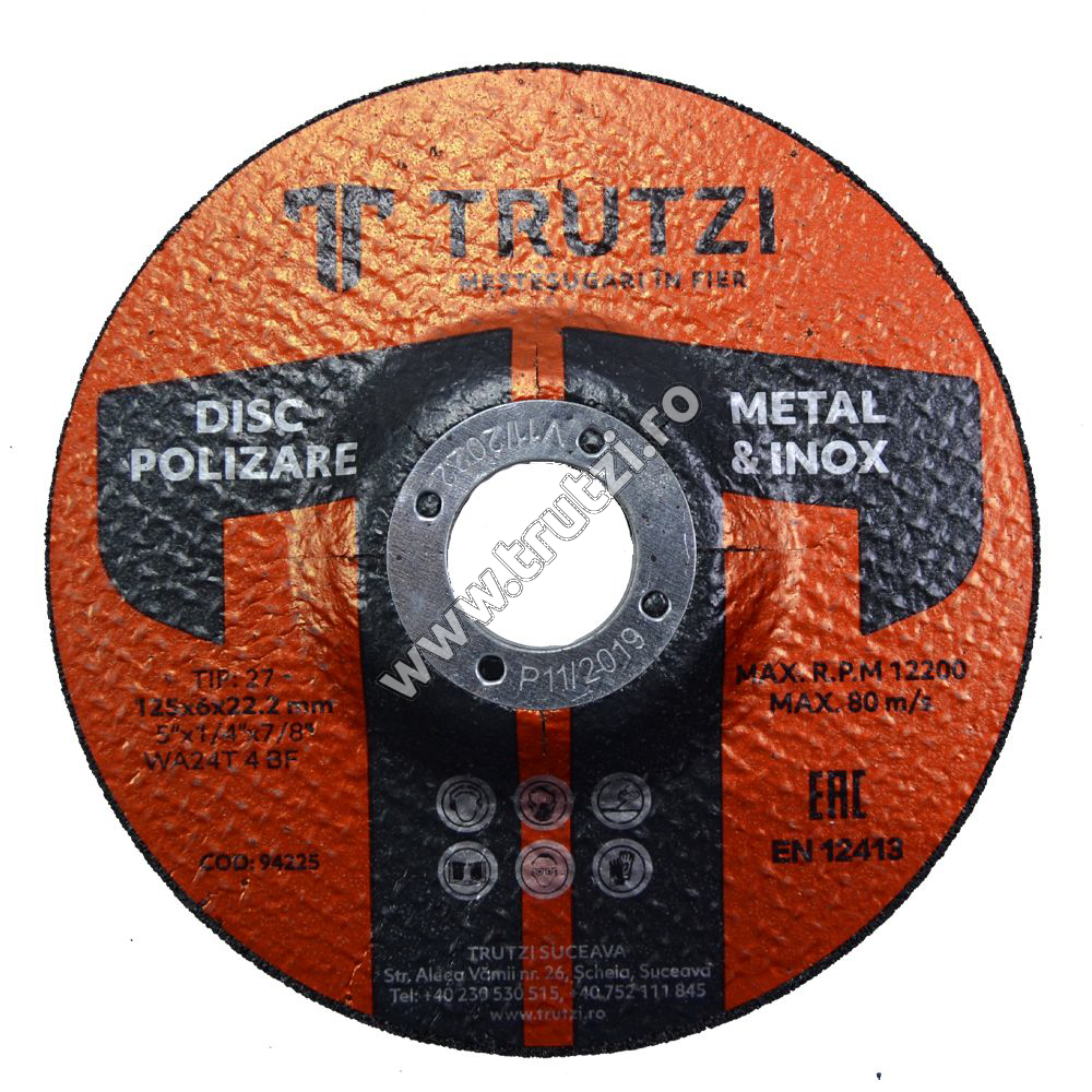 Discuri și freze - 94225 DISC ABRAZIV PT. POLIZAT 125X6.0X22.0MM, trutzi.ro