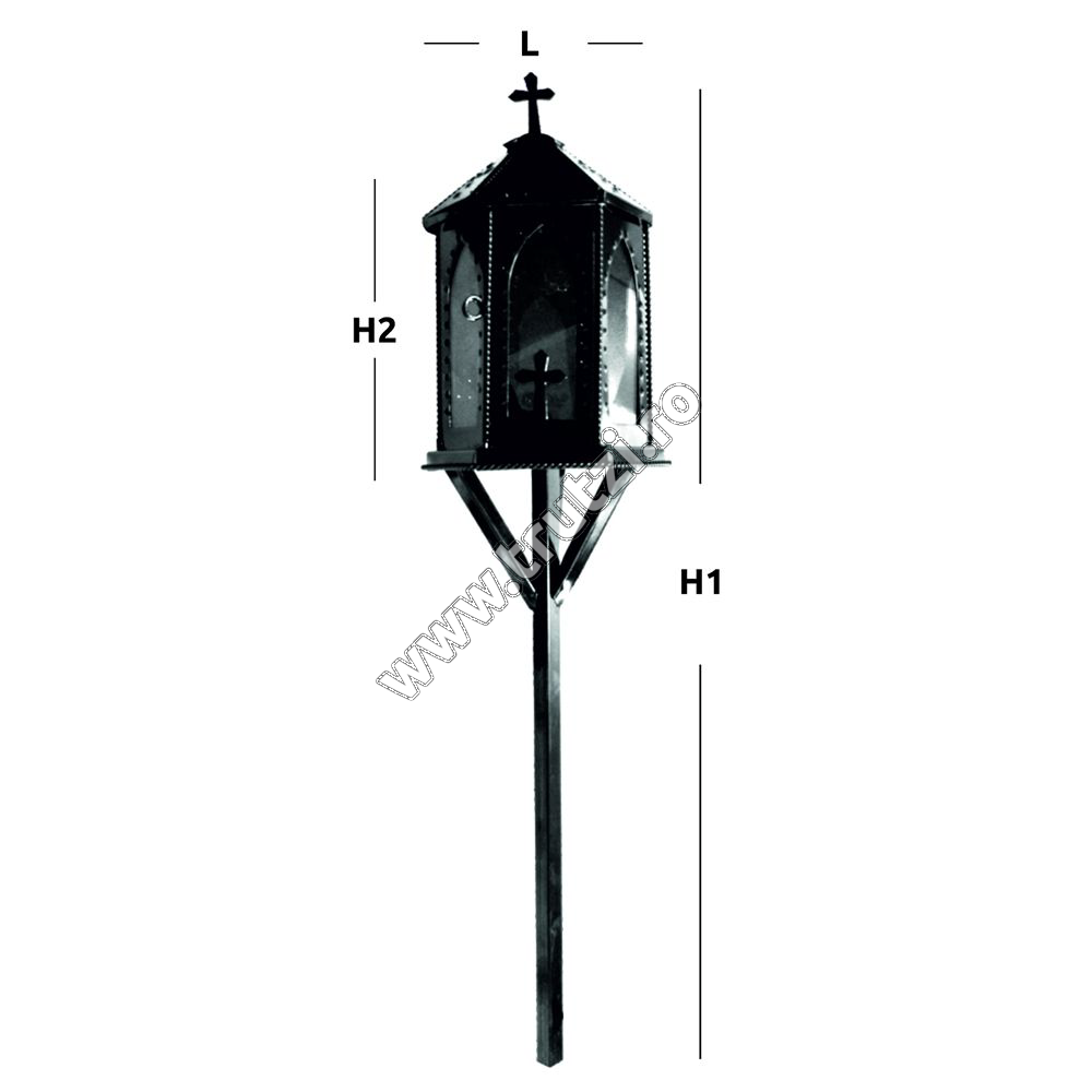 Felinare din tablă - 88103 FELINAR DIN TABLA H1 1000MM, H2 500MM, L 330MM, trutzi.ro