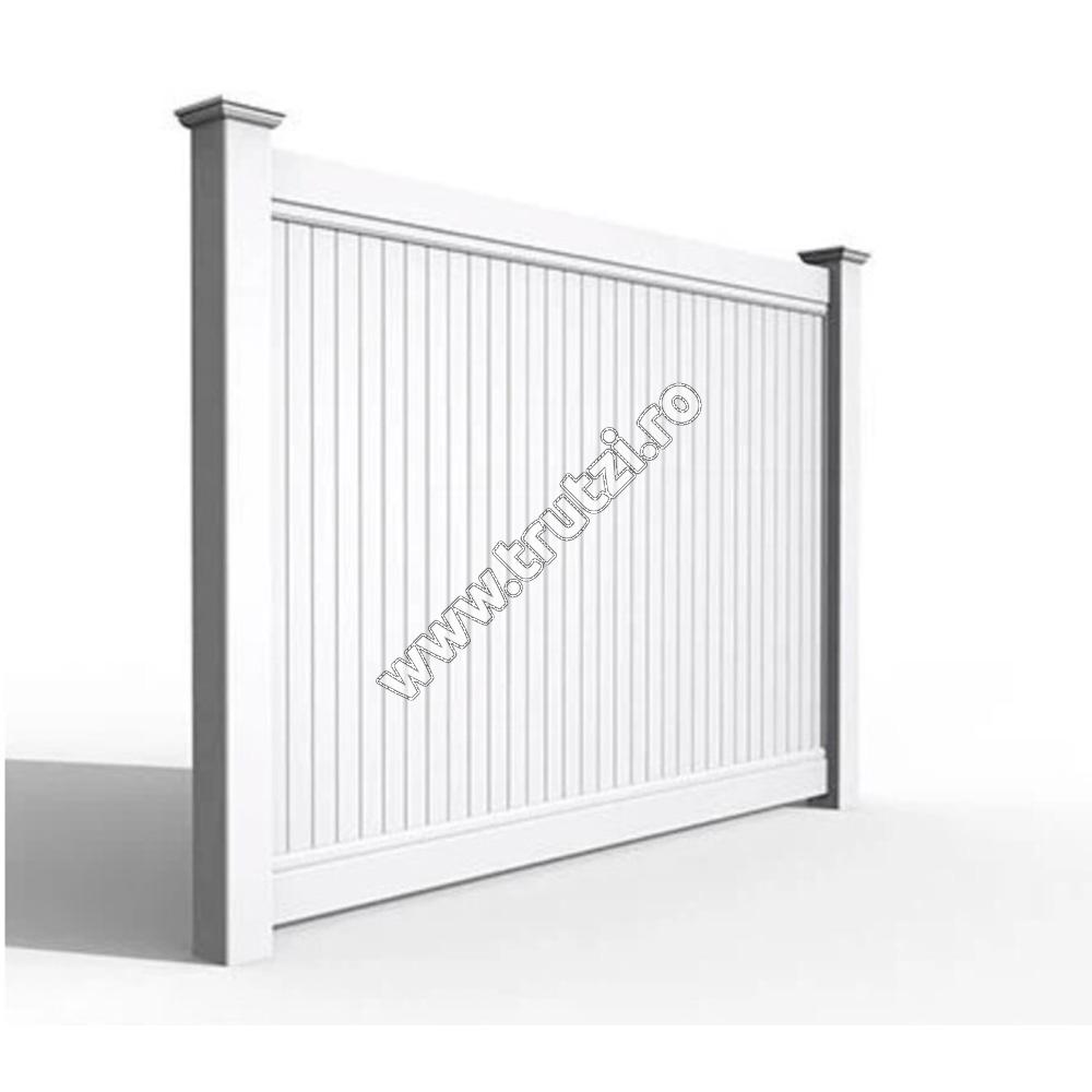 Porți și garduri din PVC - 15800 PANOU GARD PVC MODEL PRIVACY, 1820*2440, ALB, trutzi.ro