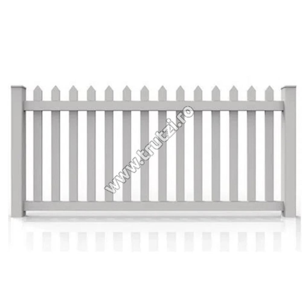 Porți și garduri din PVC - 15803 PANOU GARD PVC MODEL ZEBRA, 1820*2440, ALB, trutzi.ro