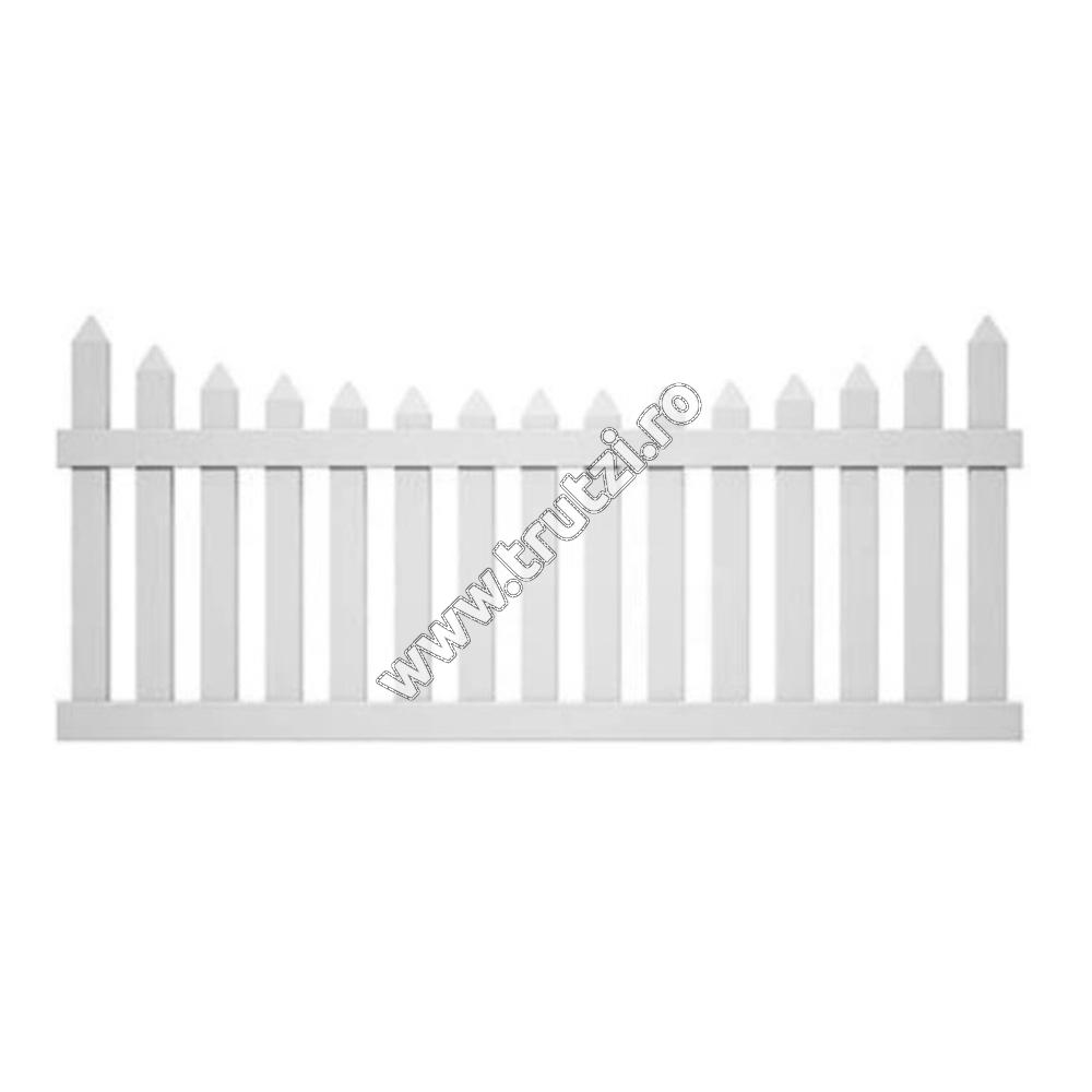 Porți și garduri din PVC - 15821 PANOU GARD PVC MODEL ZEBRA SEMILUNA, 1220*2440MM, ALB, trutzi.ro