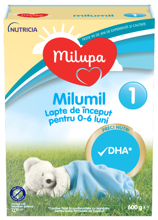Alimente și băuturi pentru copii -  Lapte praf Milumil 1, 600g, Milupa, farmaciamare.ro