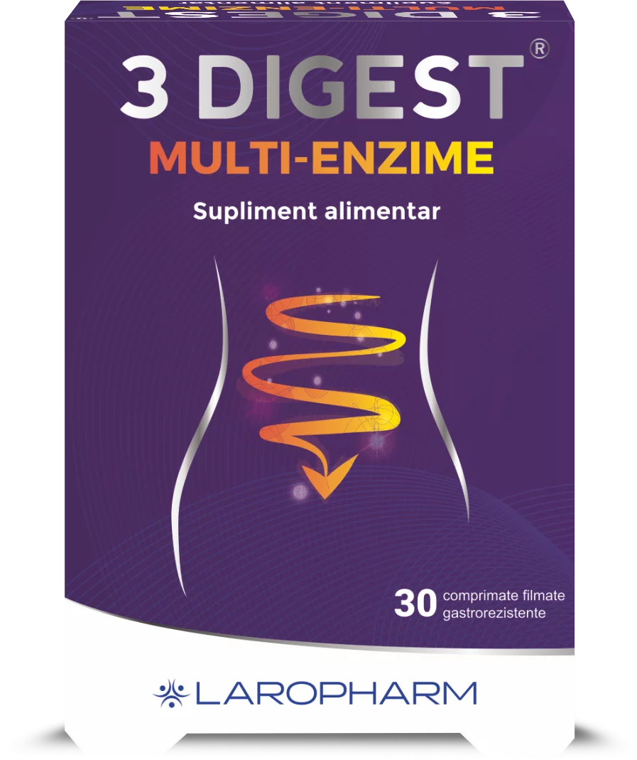 Sistemul digestiv - 3 Digest Multi-Enzime, 30 comprimate, Laropharm, farmaciamare.ro