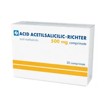 Analgezice, antiinflamatoare - Acid Acetilsalicilic Richter 500 mg, 30 comprimate, Gedeon Richter, farmaciamare.ro