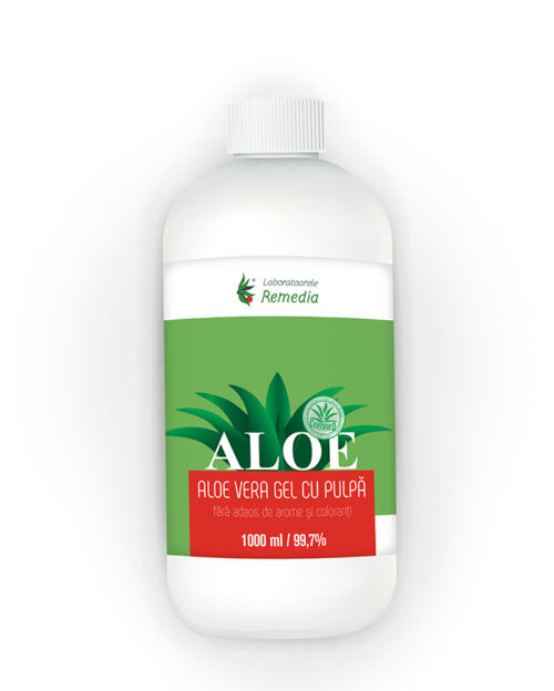 Detoxifiere - Aloe Vera gel cu pulpa, 1000 ml, Remedia, farmaciamare.ro