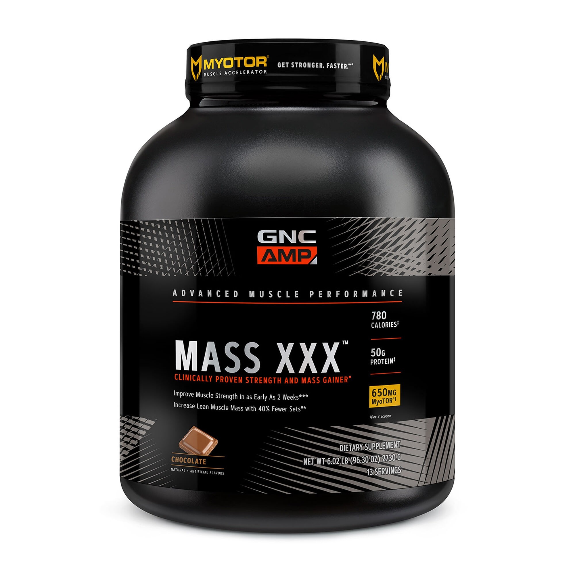 Produse proteice (creșterea masei musculare) - AMP Mass XXX, Gainer Proteic cu Aroma de Ciocolata, 2730 g, GNC, farmaciamare.ro