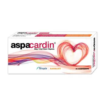 Afecțiuni cardiologice - Aspacardin, 30 comprimate, Terapia, farmaciamare.ro
