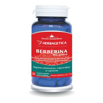 Diabet - Berberina Bio-Activa, 30 capsule, Herbagetica, farmaciamare.ro