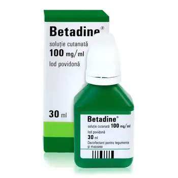 Cicatrizante - Betadine solutie 100 mg/ml, 30ml, Egis, farmaciamare.ro