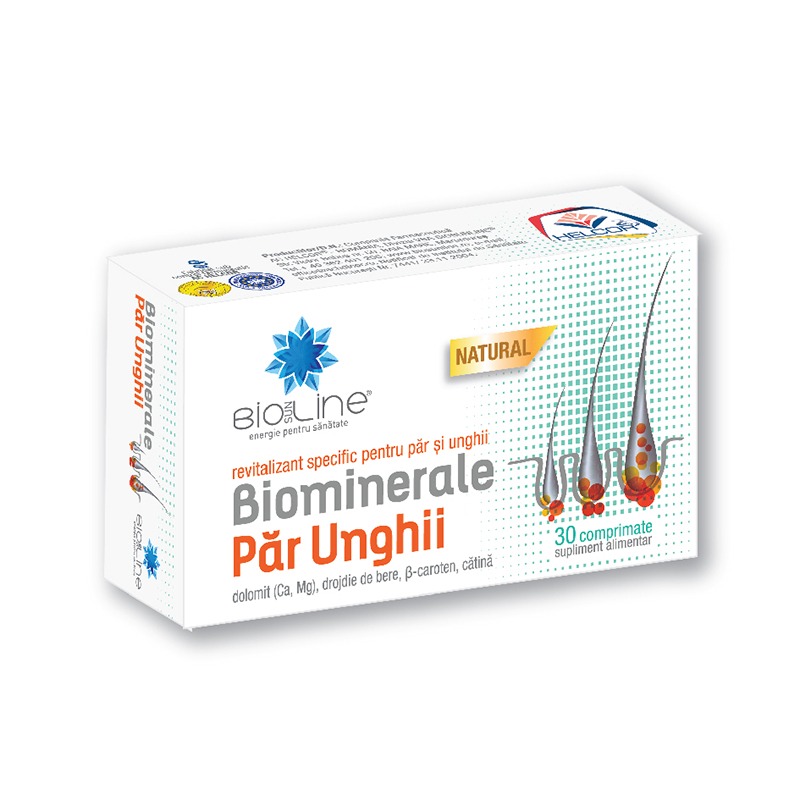 Îngrijirea părului  - Biomineral Par si Unghii, 30 comprimate, Helcor, farmaciamare.ro
