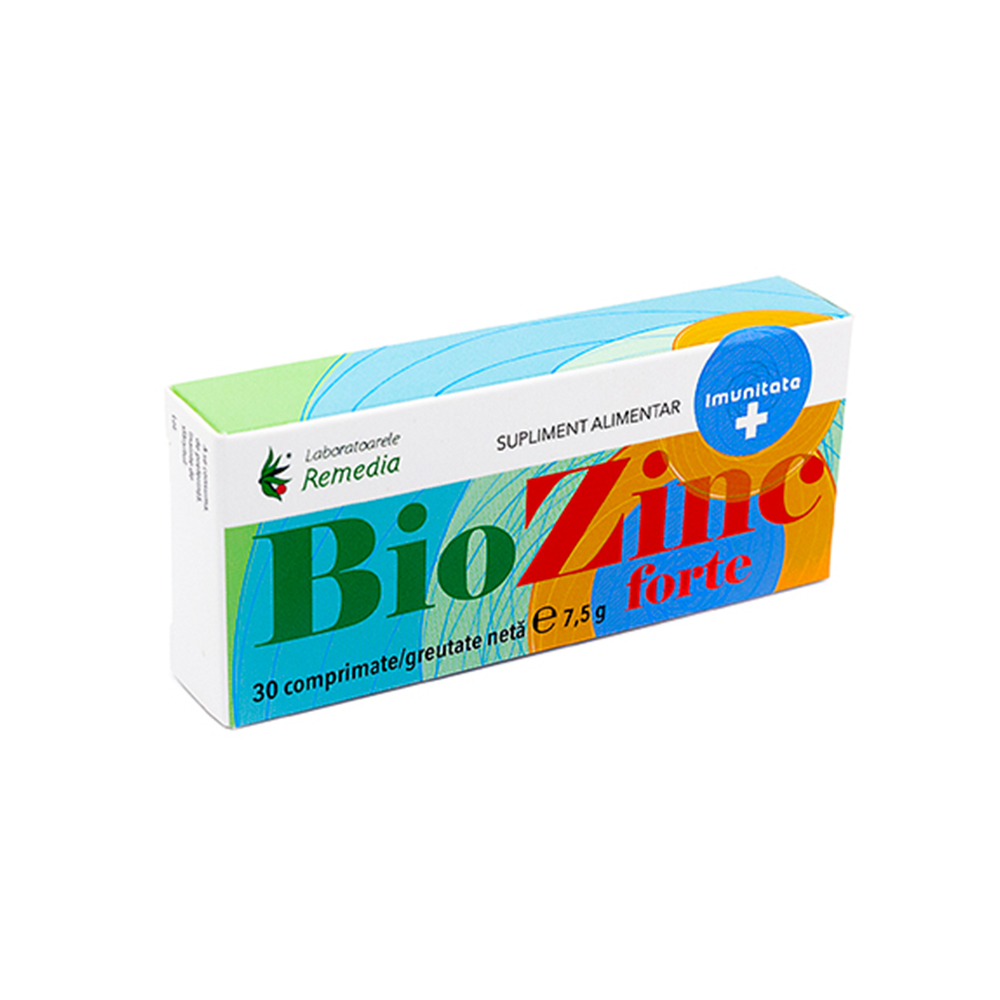 Imunitate - BioZinc Forte 25mg, 30 comprimate, Remedia, farmaciamare.ro